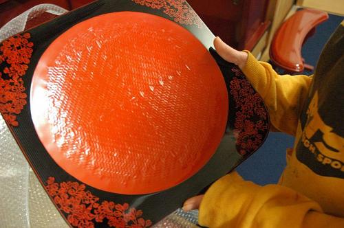 A tray made by the daughter of the Goto family