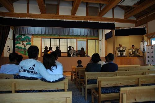 Sofie calls every type of Japanese theater Kabuki. She was a little scared at first, but by the end of the 25 minute show, she was happy to clap along with everyone else.