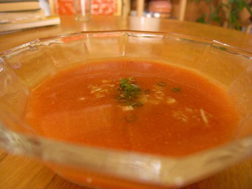 Gazpacho. Chill it so it’s good and cold, then float some minced onion or cucumber on top for texture.