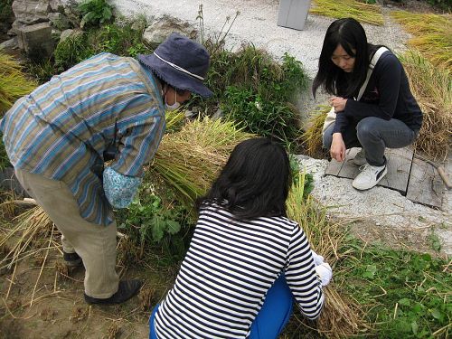 真剣にお母さんのお話に耳を傾けています。