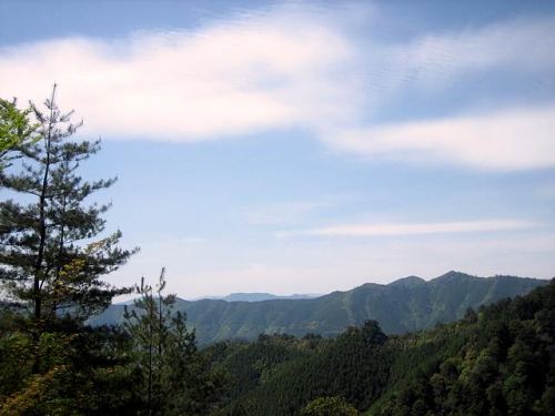 梼原　春分峠　天狗高原四国カルストへ続く山並み