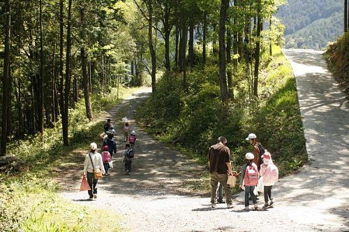 すきな１枚。駆け出す子ども、立ち止まるこども。この後、タケノコも見つけたよ。